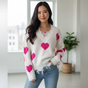 Altar'd State Pink Hearts 🩷 Sweaters